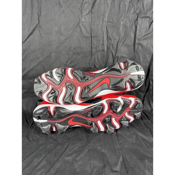 Nike Alpha Huarache 4 Keystone Baseball Shoes Mens 11.5 Cleats New Red Black - Picture 9 of 9